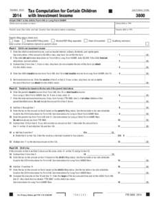 2014 Form[removed]Tax Computation for Certain Children with Investment Income