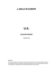 e-SKILLS IN EUROPE  U.K. COUNTRY REPORT JANUARY 2014