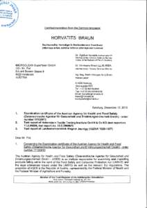 48?$  Certified translation from the German lanouaoe: HORVATITS BRAUN Rechtsanwälte, Verteidiger in Strafsachen und Treuhänder