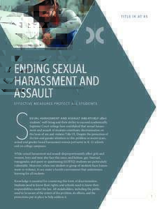 TITLE IX AT 45  ENDING SEXUAL HARASSMENT AND ASSAULT EFFEC TI V E ME A SURES PROTEC T A LL S TU DENTS