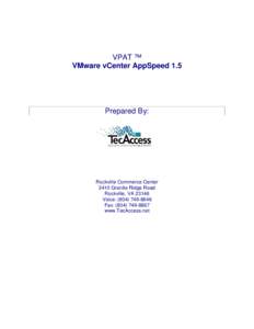 vCenter AppSpeed 1.5 VPAT: VMware, Inc.