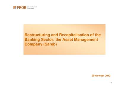 Restructuring and Recapitalisation of the Banking Sector: the Asset Management Company (Sareb) 29 October[removed]