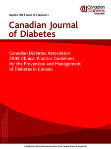September 2008 | Volume 32 | Supplement 1  Canadian Journal of Diabetes  Publication Mail Agreement #