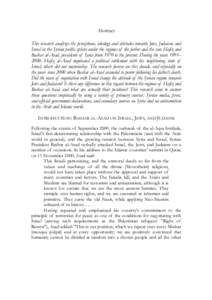 Abstract This research analyzes the perceptions, ideology and attitudes towards Jews, Judaism, and Israel in the Syrian public sphere under the regimes of the father and the son: Hafiz and Bashar al-Asad, presidents of S
