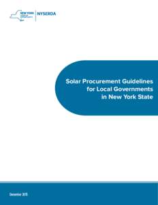 Solar Procurement Guidelines for Local Governments in New York State December 2015