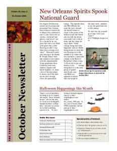 Volume 10, Issue 2  October Newsletter THE CENTER FOR PARANORMAL RESEARCH & INVESTIGATION