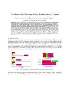 Meta-Interpretive Learning of Data Transformation Programs Andrew Cropper, Alireza Tamaddoni-Nezhad, and Stephen H. Muggleton Department of Computing, Imperial College London Abstract. Data Transformation is an important