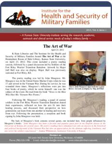 2013, Vol. 2, Issue 1  ~ A Kansas State University institute serving the research, academic, outreach and clinical service needs of today’s military family ~  The Art of War