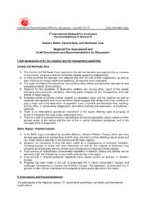 International Forest Fire News (IFFN) No. 36 (January – July 2007, ISSNweb) 4th International Wildland Fire Conference Recommendations of Session D