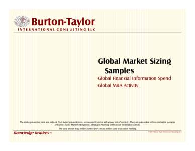 Burton-Taylor  INTERNATIONAL CONSULTING LLC Global Market Sizing Samples