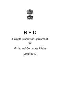 RFD (Results-Framework Document) for Ministry of Corporate Affairs[removed])