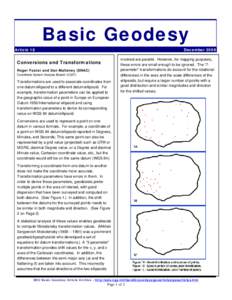Basic Geodesy Article 18 DecemberConversions and Transformations