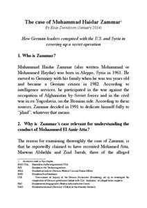 The case of Muhammad Haidar Zammar1 By Elias Davidsson (January 2014)