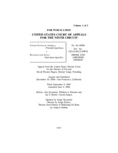 Volume 1 of 2  FOR PUBLICATION UNITED STATES COURT OF APPEALS FOR THE NINTH CIRCUIT