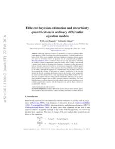 Efficient Bayesian estimation and uncertainty quantification in ordinary differential equation models