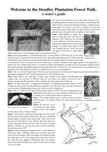 Welcome to the Stoodley Plantation Forest Walk. A visitor’s guide The walk focuses attention on some interesting remnants of the old plantings and shows how an area of intensive wood production can be used for a pleasa