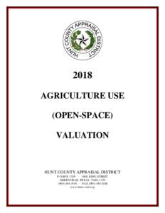 2018 AGRICULTURE USE (OPEN-SPACE) VALUATION  HUNT COUNTY APPRAISAL DISTRICT