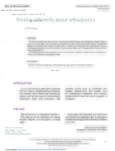 DOI: odfenJ Dentofacial Anom Orthod 2015;18:313 © The authors  Thinking differently about orthodontics