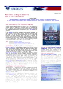 XX  February 2009 Newsletter for English Teachers About the USA – Virtual Classroom