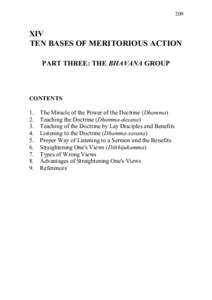 209  XIV TE BASES OF MERITORIOUS ACTIO PART THREE: THE BHAVAA GROUP