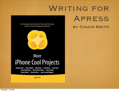 Writing for Apress by Chuck Smith Dienstag, 6. Juli 2010