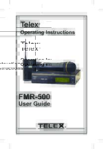 Telex  R Operating Instructions