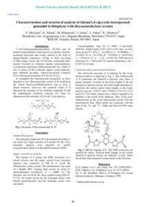 Photon Factory Activity Report 2010 #28 Part BChemistry 8B/2010G701 Characterization and structural analysis of thieno[3,4-c]pyrrole-incorporated quinoidal terthiophene with dicyanomethylene termini