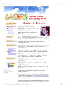 Charles H. Townes[removed]:33 PM Charles H. Townes Arthur Schawlow