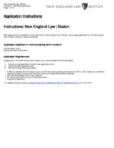 New England Law | Boston Fall[removed]VISITING Application Page 1 of 13 Application Instructions Instructions: New England Law | Boston