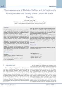 en2  Original Article Pharmacoeconomy of Diabetes Mellitus and its Implications for Organization and Quality of the Care in the Czech