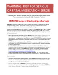 Microsoft Word - NAN alert epinephrine[removed]doc