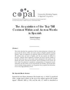   Proceedings of the International Symposium on the Acquisition of Second Language Speech  Concordia Working Papers in Applied Linguistics, 5, 2014 © 2014 COPAL     
