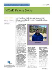 February[removed]National Center for Atmospheric Research NCAR Fellows News UPCOMING EVENTS