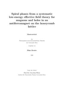 Spiral phases from a systematic low-energy effective field theory for magnons and holes in an antiferromagnet on the honeycomb lattice Masterarbeit