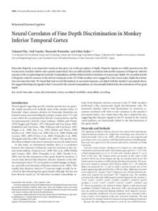 10796 • The Journal of Neuroscience, November 16, 2005 • 25(46):10796 –Behavioral/Systems/Cognitive Neural Correlates of Fine Depth Discrimination in Monkey Inferior Temporal Cortex