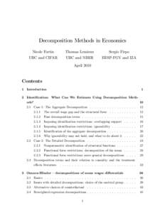 Decomposition Methods in Economics Nicole Fortin Thomas Lemieux  Sergio Firpo