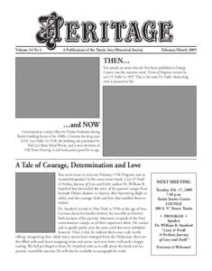 Volume 34 No 1	  A Publication of the Tustin Area Historical Society February/March 2009