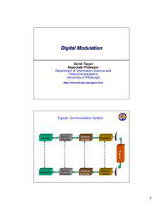Digital Modulation  David Tipper