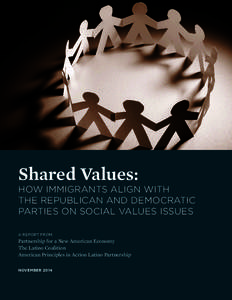 Shared Values:  HOW IMMIGRANTS ALIGN WITH THE REPUBLICAN AND DEMOCRATIC PARTIES ON SOCIAL VALUES ISSUES A REPORT FROM
