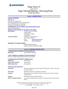 Polar Plus® LTDILUTE Type I Aircraft Deicing / Anti-icing Fluid Safety Data Sheet Section 1: IDENTIFICATION