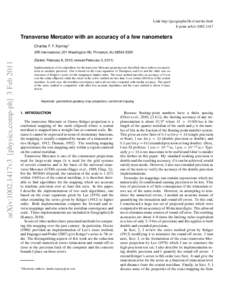 Transverse Mercator with an accuracy of a few nanometers