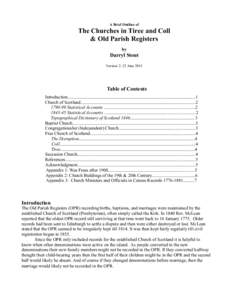 A Brief Outline of  The Churches in Tiree and Coll & Old Parish Registers by