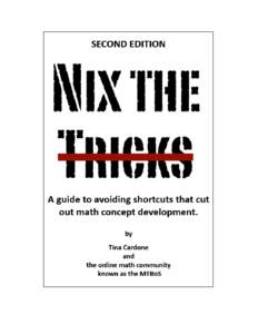 NIX THE TRICKS Second Edition by Tina Cardone and the MTBoS