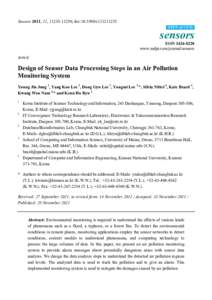 Design of Sensor Data Processing Steps in an Air Pollution Monitoring System
