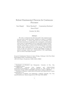 Robust Fundamental Theorem for Continuous Processes Sara Biagini∗ Bruno Bouchard†