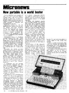 Micronews New portable is a world beater The most significant new computer of 1983 would have to be the Dulmont Magnum. With a full 16-bit processor and up to 256K bytes of RAM in a