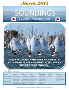 March, 2015  SOUNDINGS ENCINAL YACHT CLUB  CHECK OUT SOME OF THE EARLY SUCCESSES OF