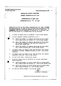 I Australian Capital Territory Gazette I No. S99,29 June 1992 Nature Conservation Act 1980  *