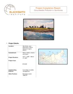 Project Completion Report: Groundwater Pollution in Gavrilovka •  Project Details: