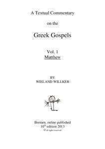 Textual commentary on the Gospel of Matthew